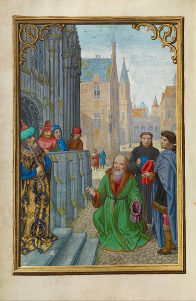 Joseph of Arimathea Before Pilate by Simon Bening